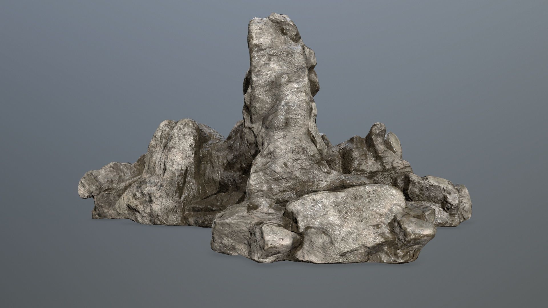 rock gate Low-poly 3D model_2
