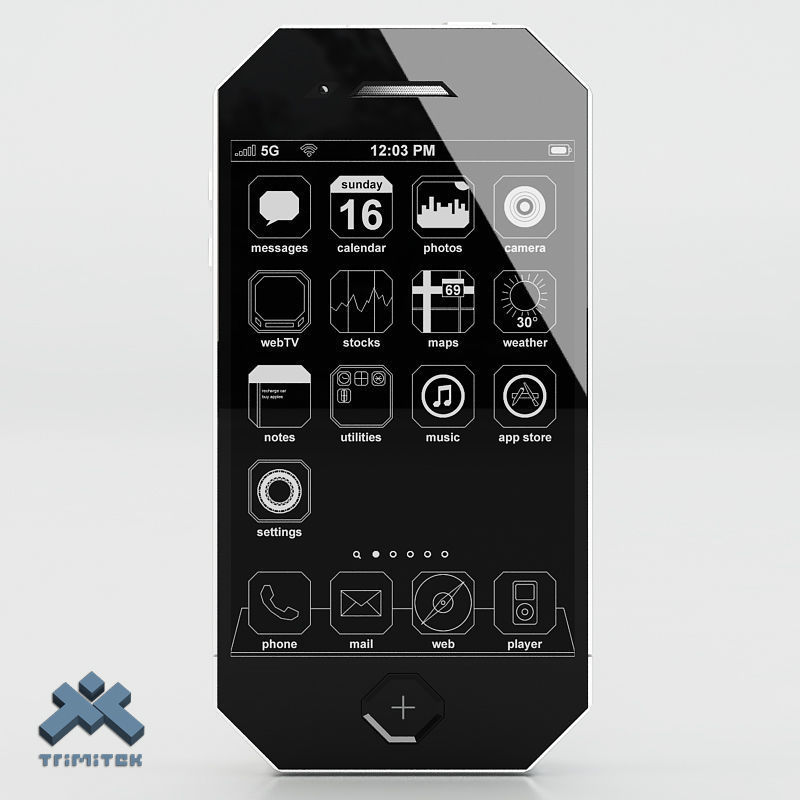 Generic Phone Concept Design Low-poly 3D model_6