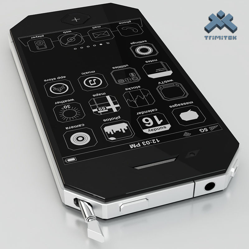 Generic Phone Concept Design Low-poly 3D model_15