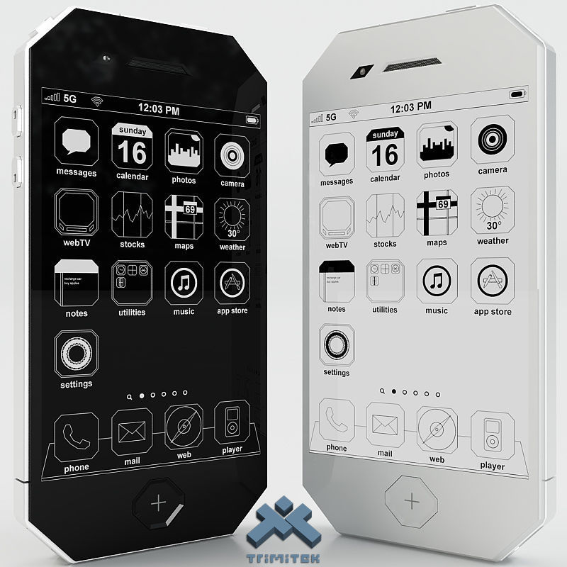 Generic Phone Concept Design Low-poly 3D model_3