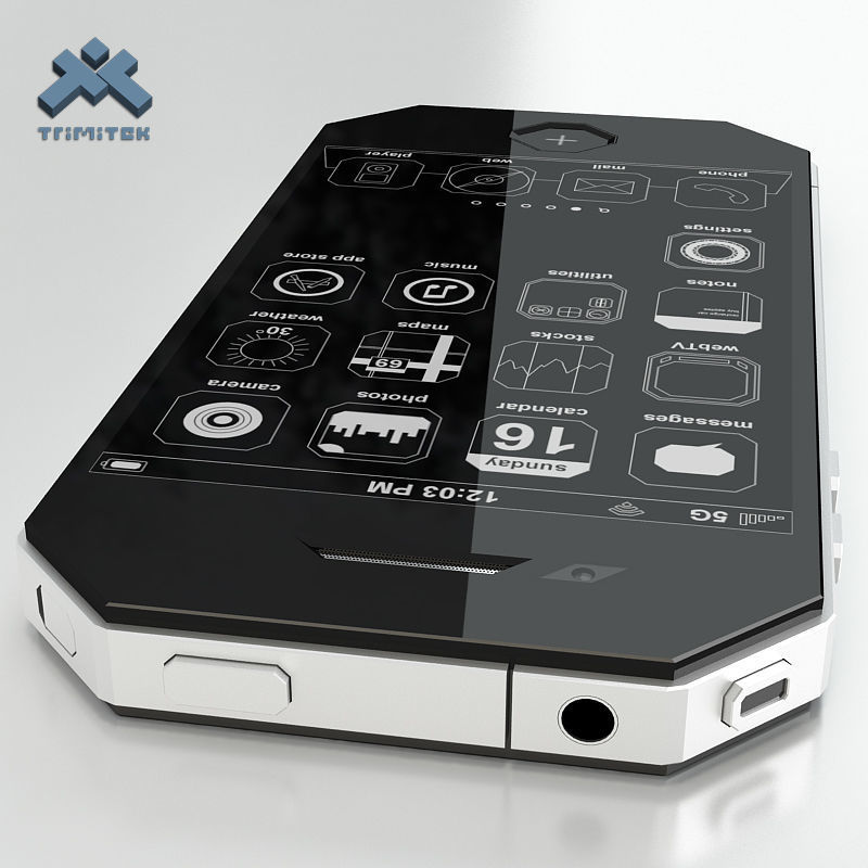 Generic Phone Concept Design Low-poly 3D model_13