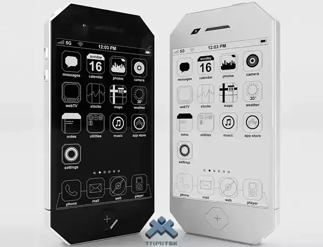 Generic Phone Concept Design Low-poly 3D model