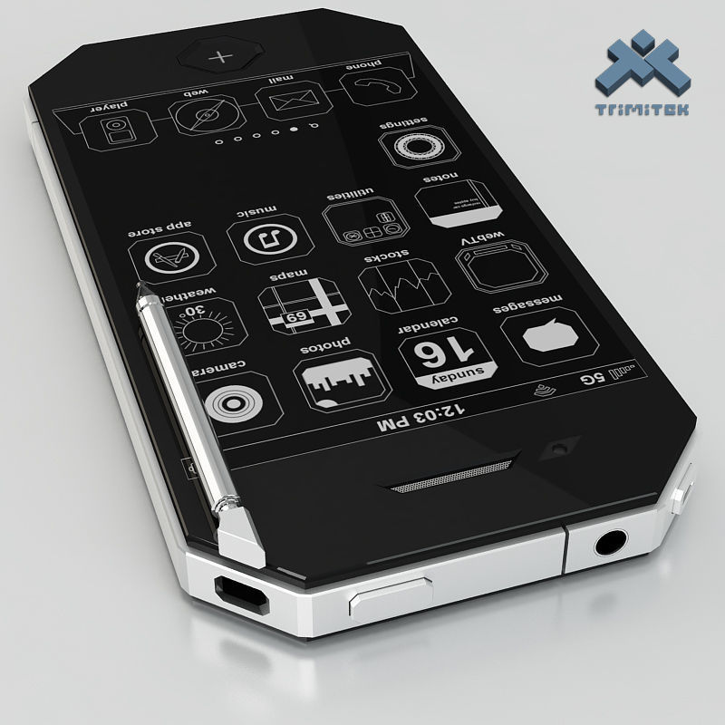 Generic Phone Concept Design Low-poly 3D model_16