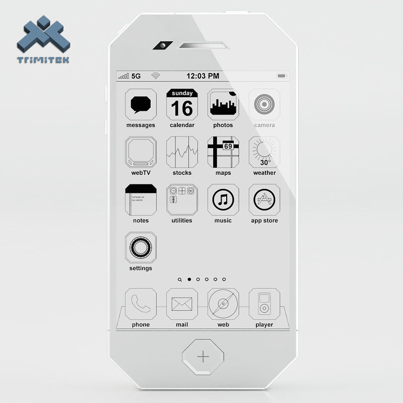 Generic Phone Concept Design Low-poly 3D model_4