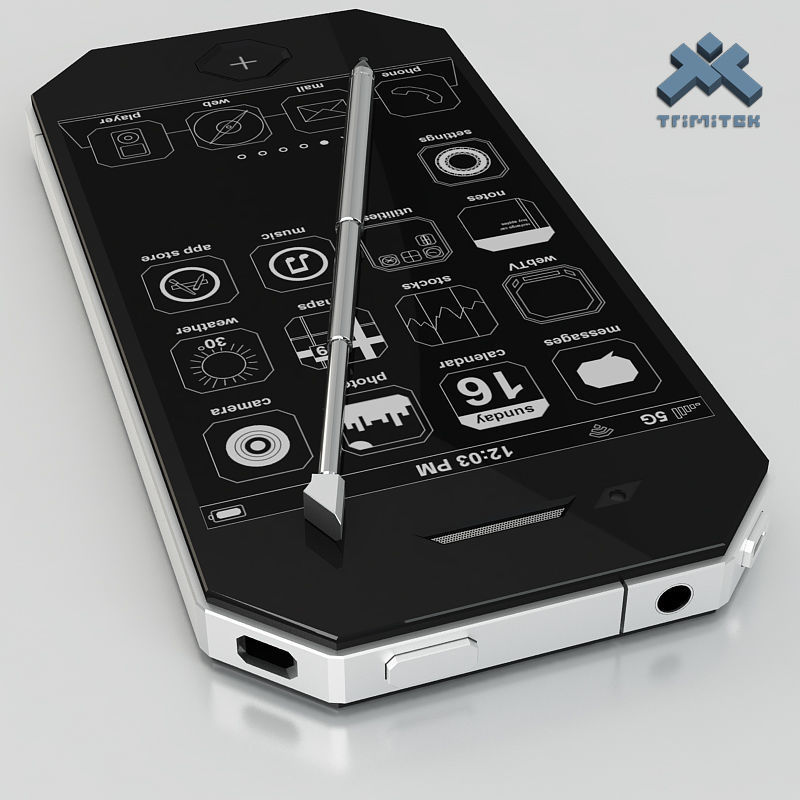 Generic Phone Concept Design Low-poly 3D model_17
