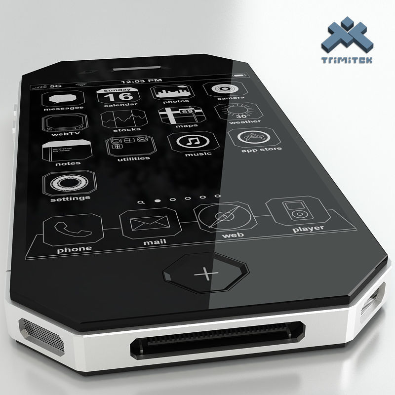 Generic Phone Concept Design Low-poly 3D model_12