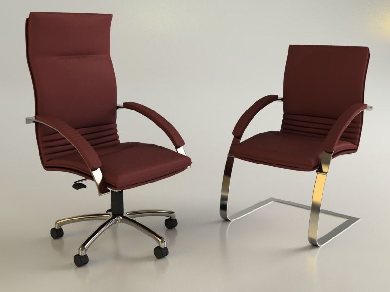 Office Chairs set 3D Model Collection_2