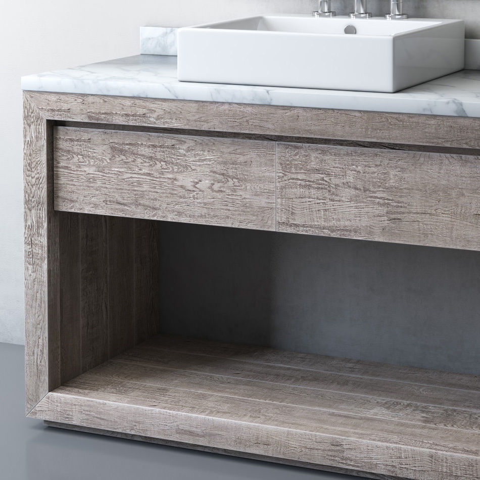 RECLAIMED RUSSIAN OAK SINGLE EXTRA-WIDE WASHSTAND Gray 3D model_3