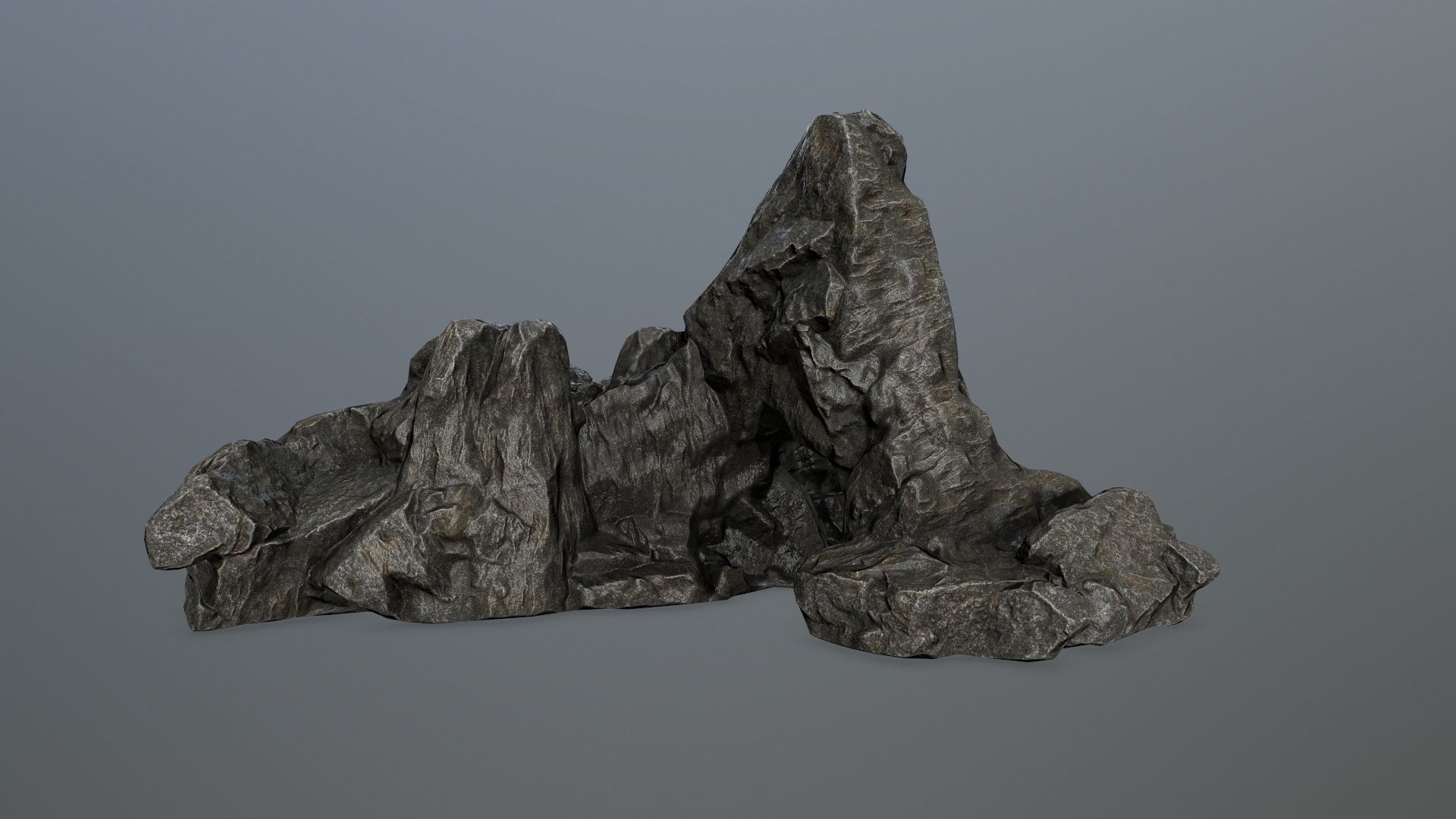 rock gate Low-poly 3D model_2