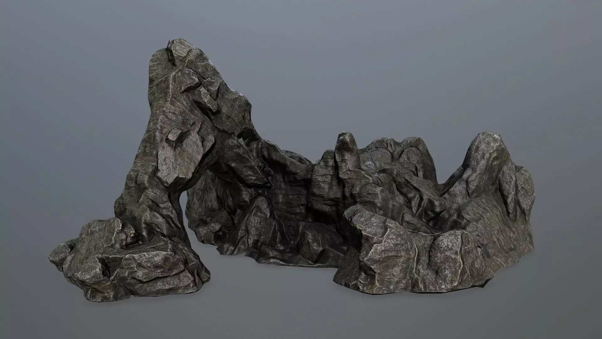 rock gate Low-poly 3D model_0