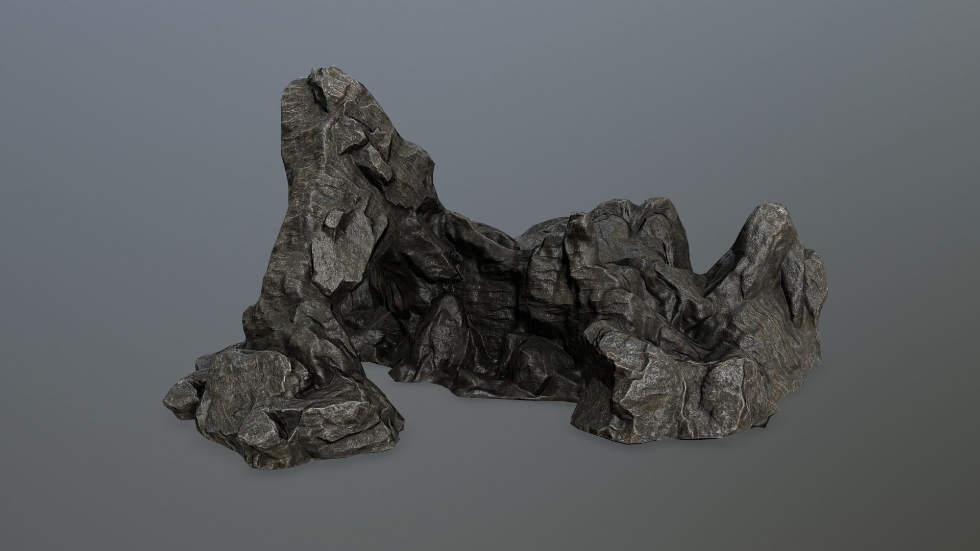 rock gate Low-poly 3D model_10