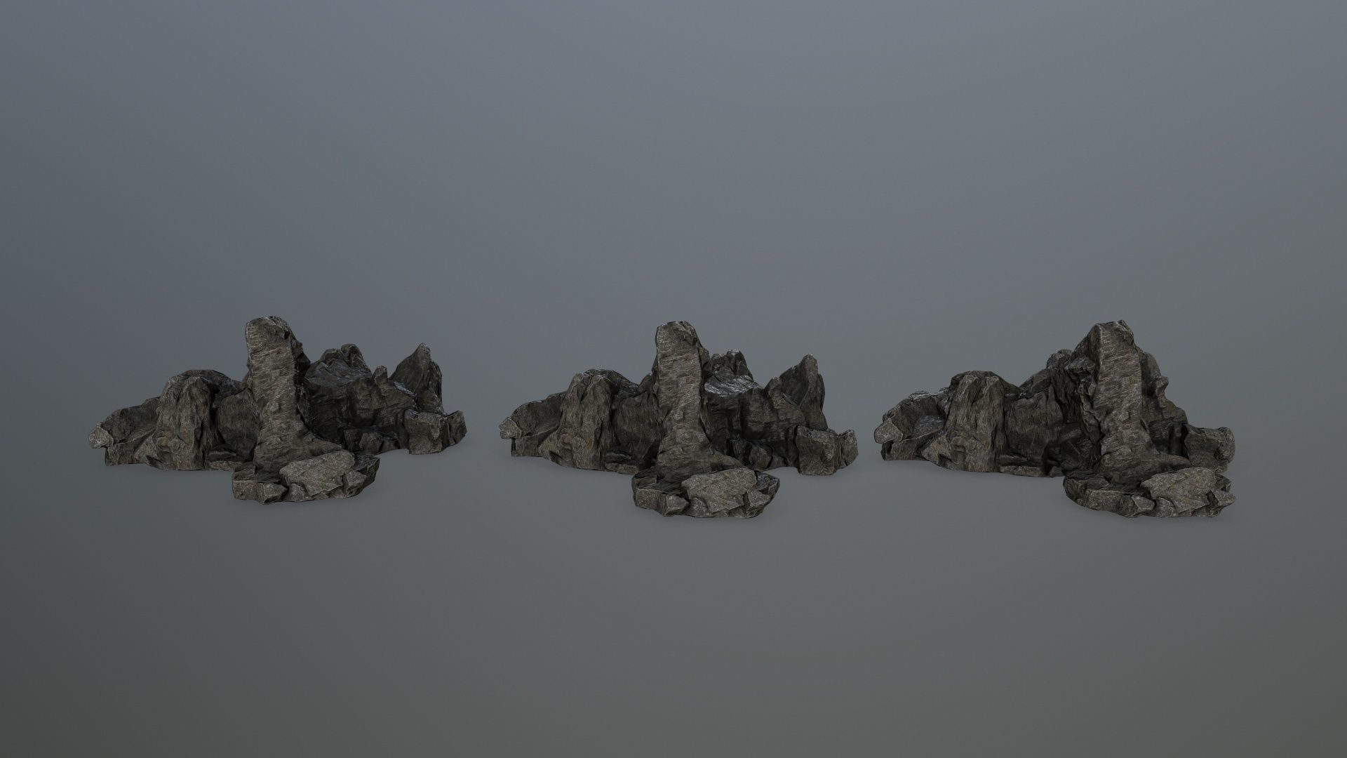rock gate Low-poly 3D model_11