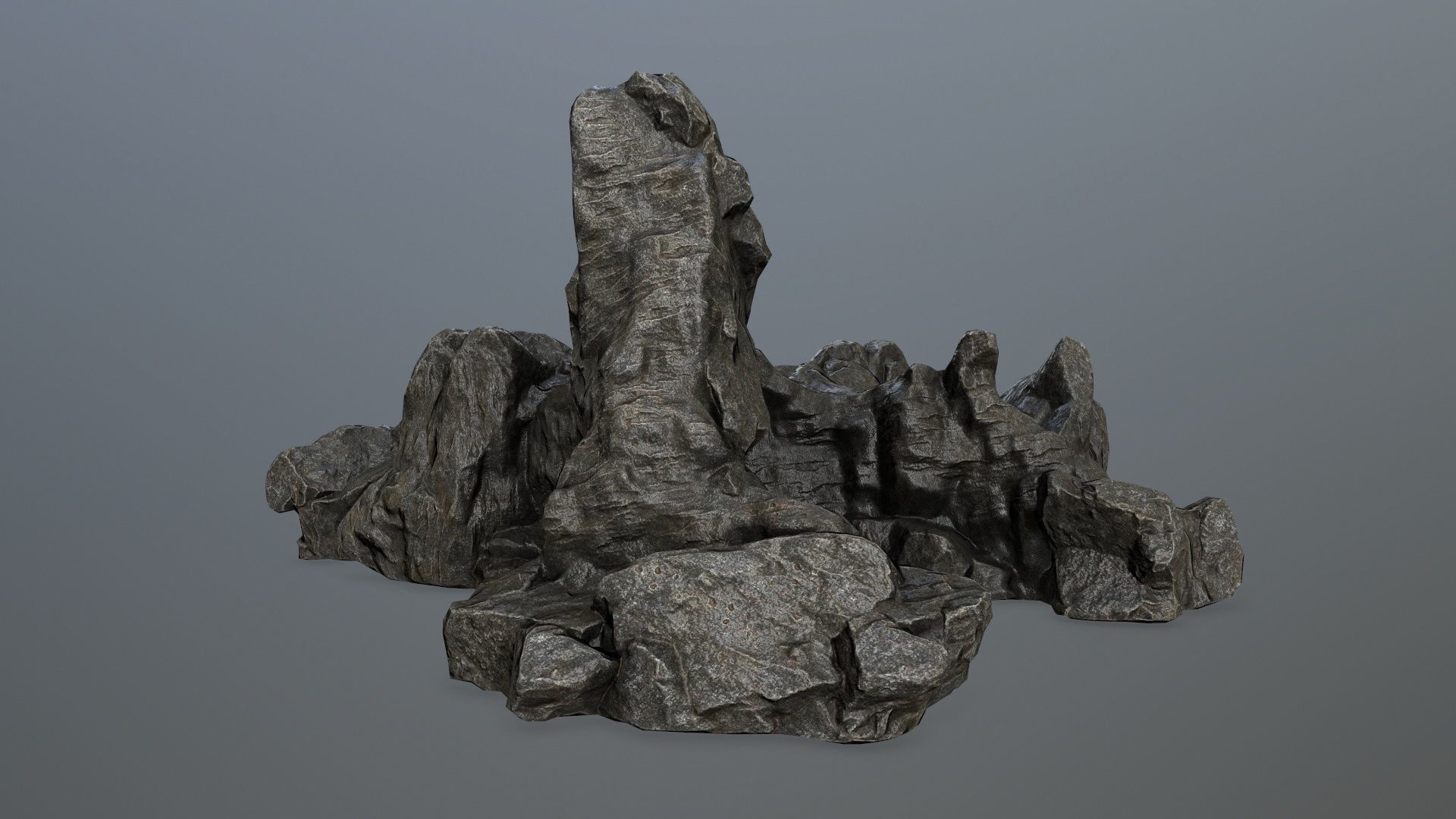 rock gate Low-poly 3D model_1