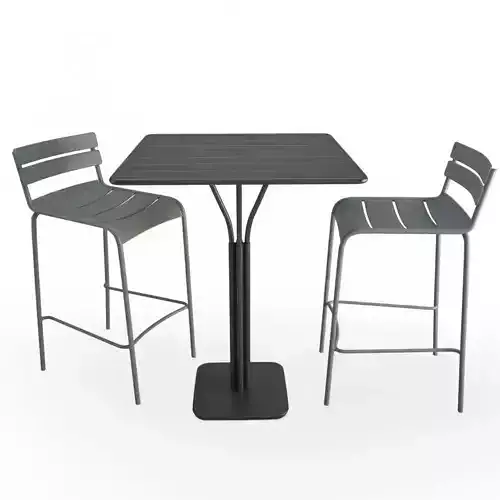 Luxembourg Metallic Table and  Bar Stools Fermob