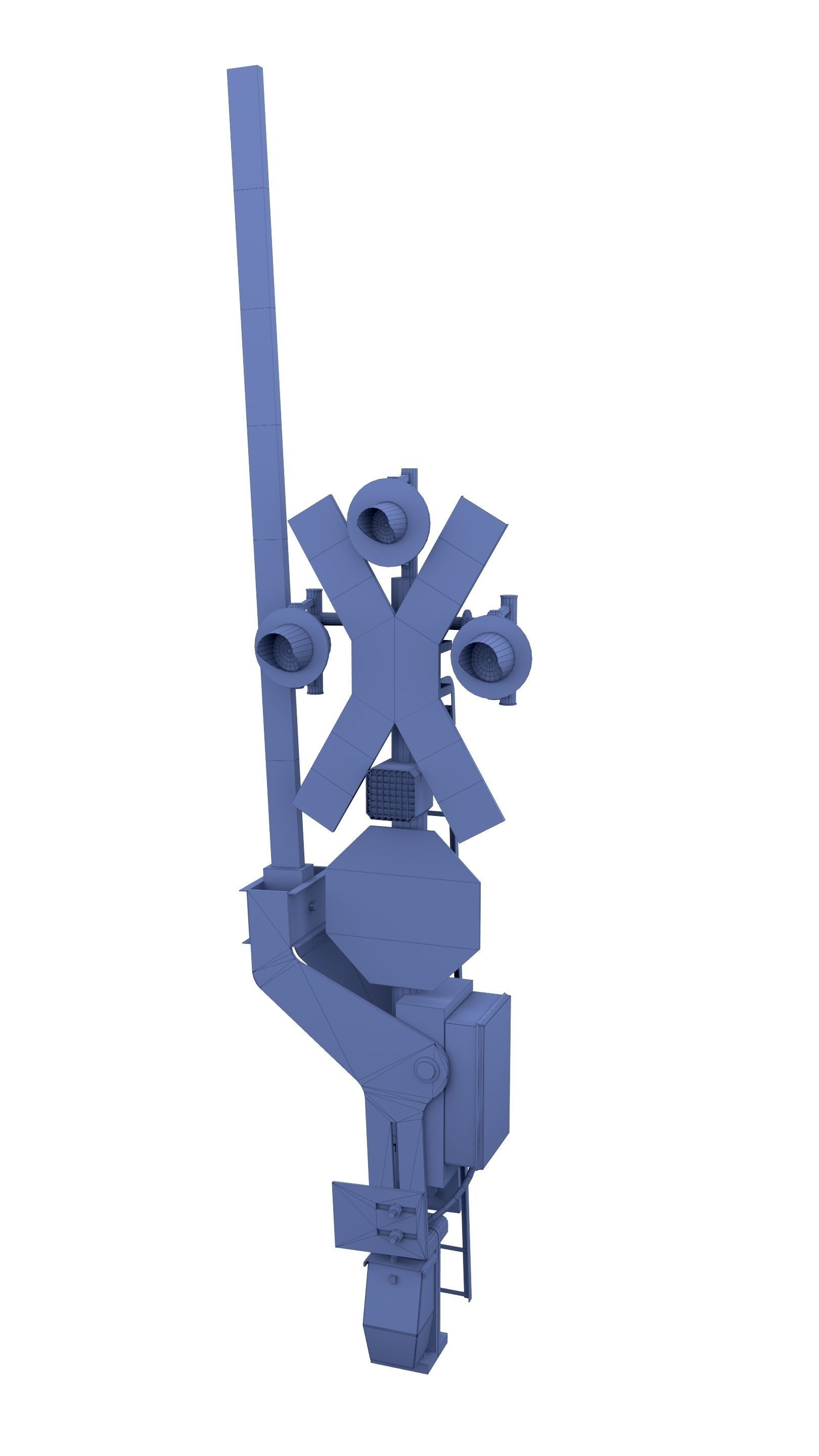 Rail Crossing Traffic Light 1 3D model_4