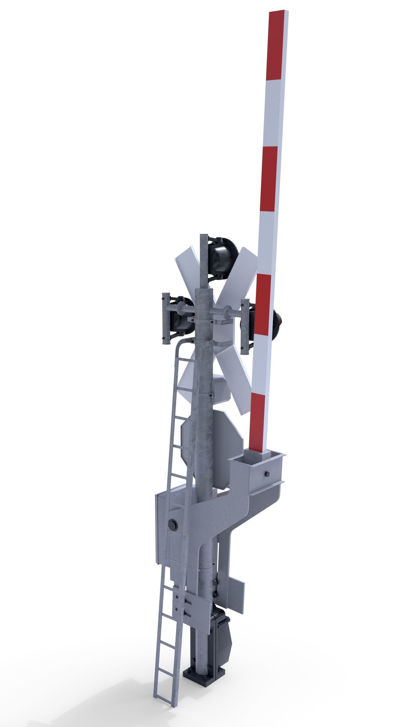 Rail Crossing Traffic Light 1 3D model_2