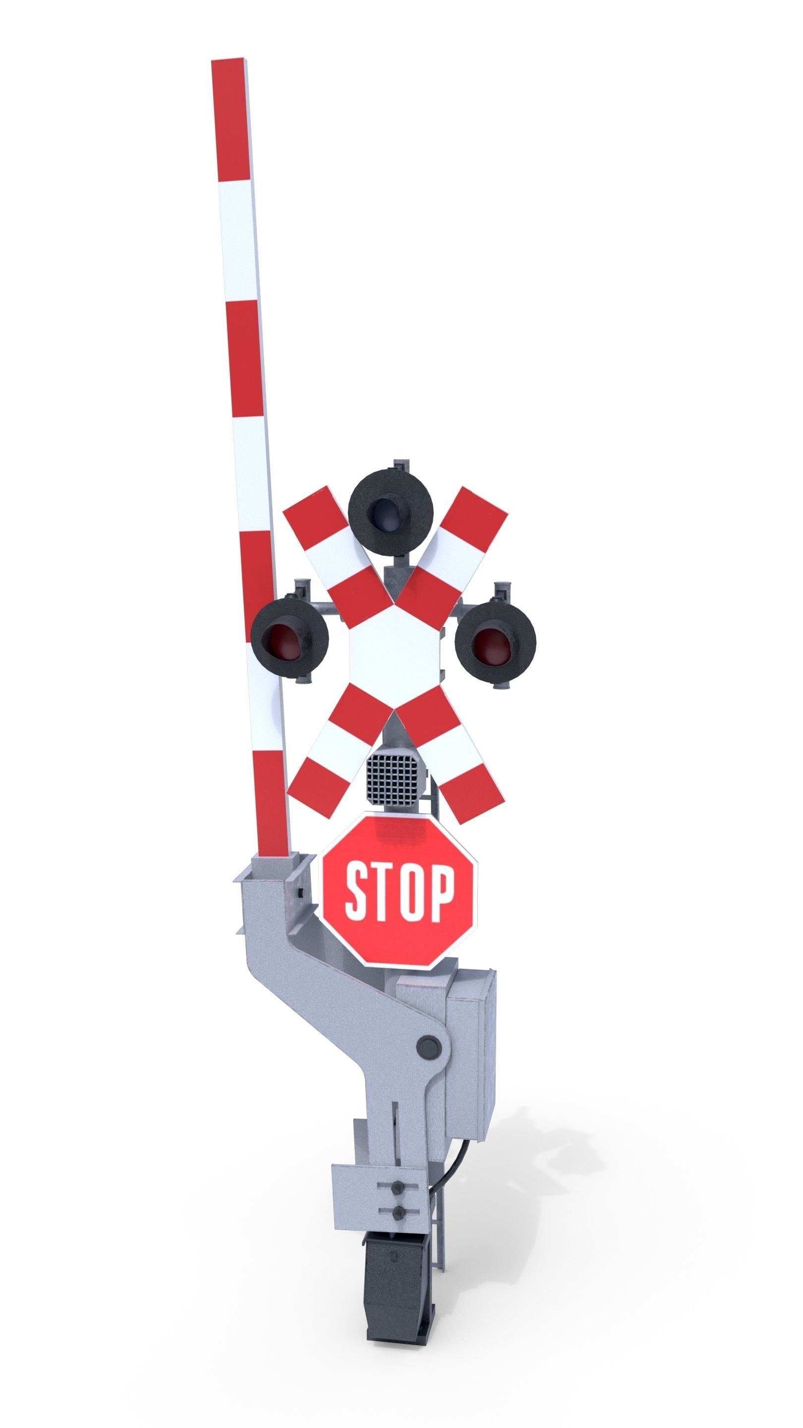 Rail Crossing Traffic Light 1 3D model_3