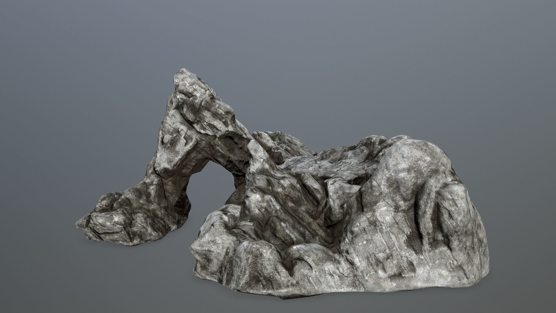 rock gate Low-poly 3D model_8