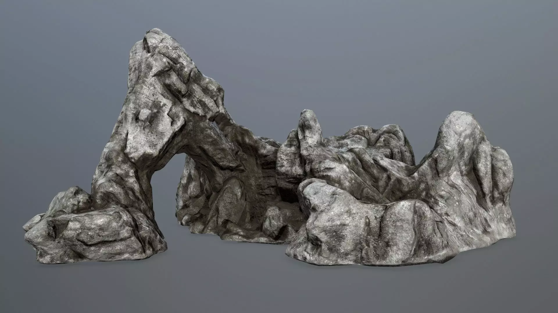 rock gate Low-poly 3D model_0