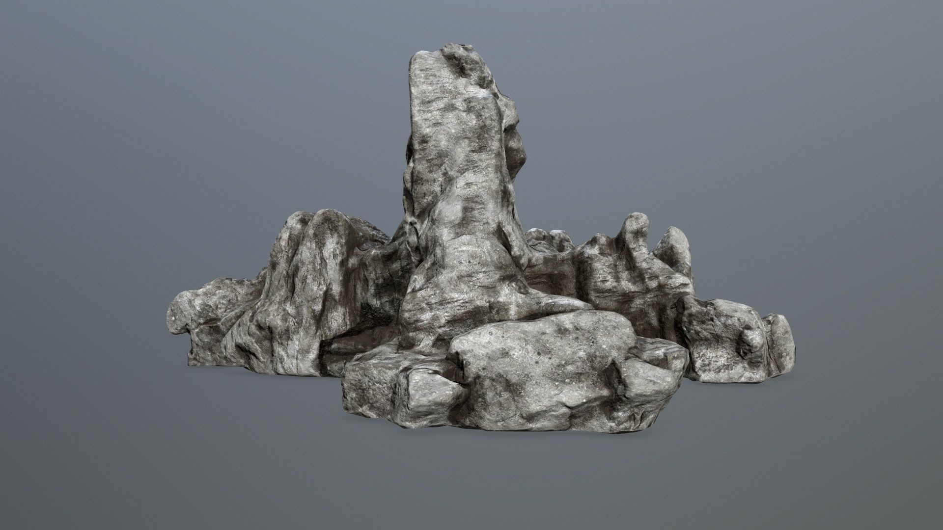 rock gate Low-poly 3D model_2