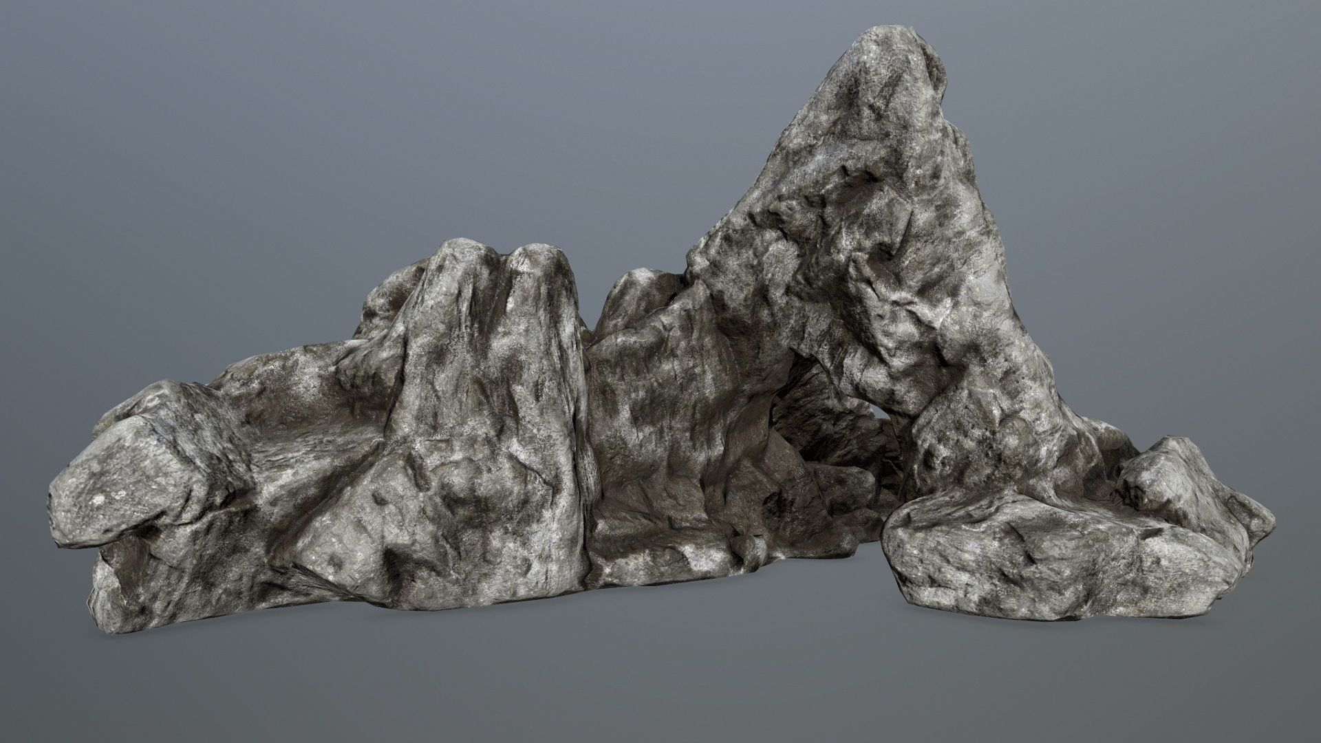 rock gate Low-poly 3D model_3