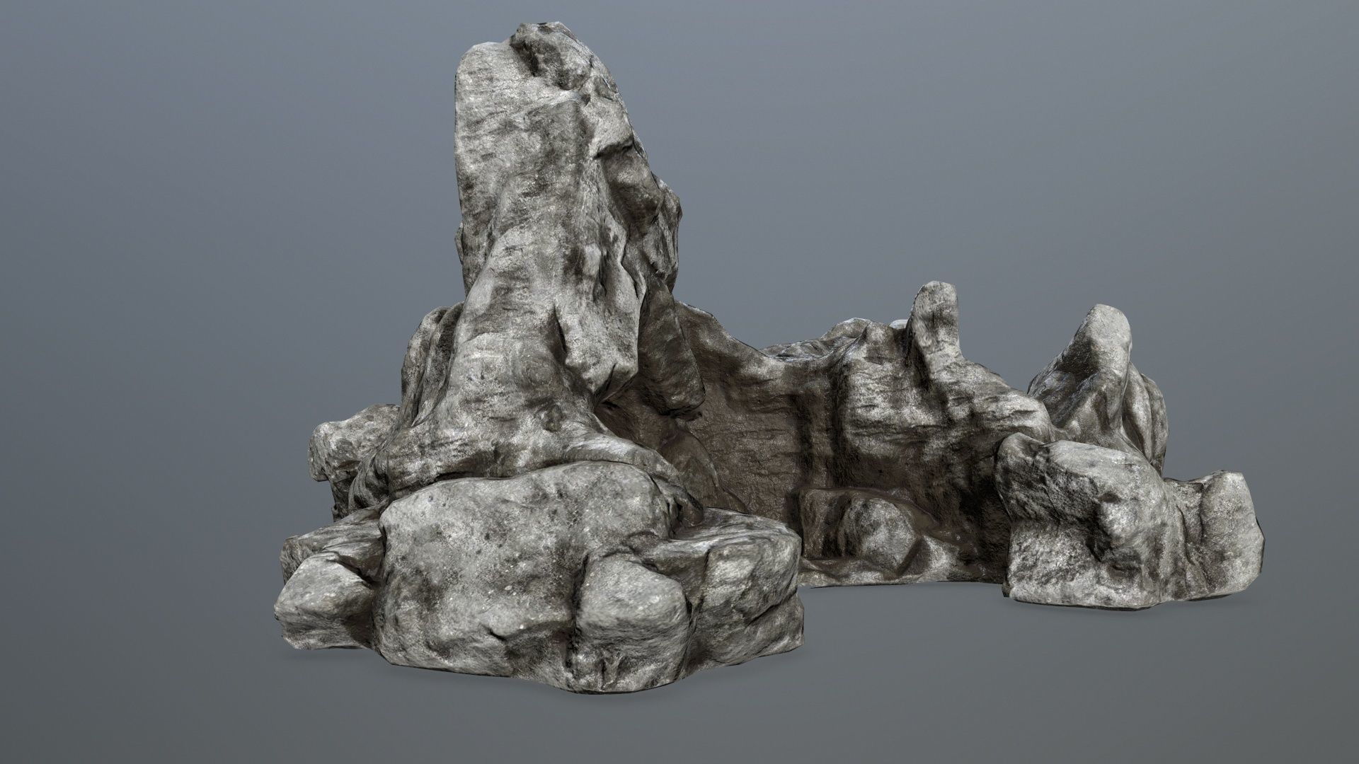 rock gate Low-poly 3D model_1