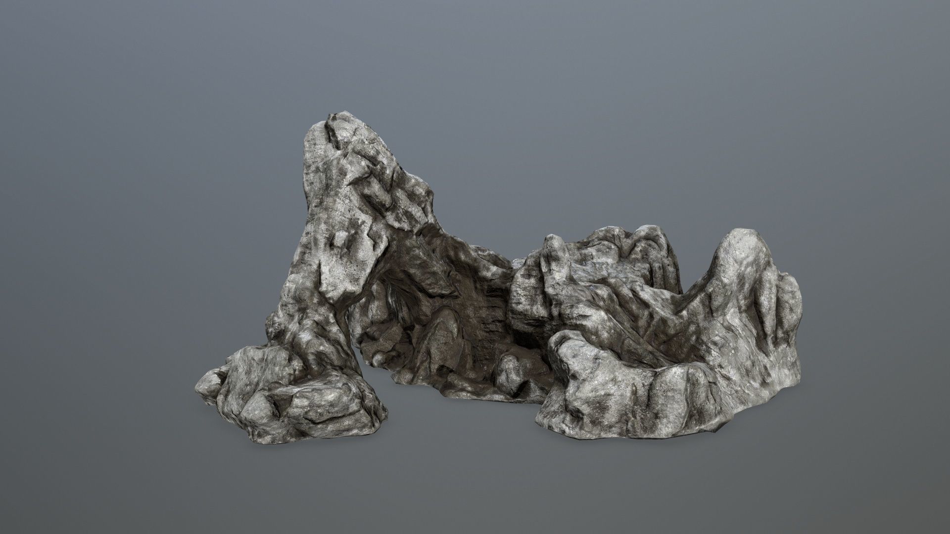 rock gate Low-poly 3D model_9