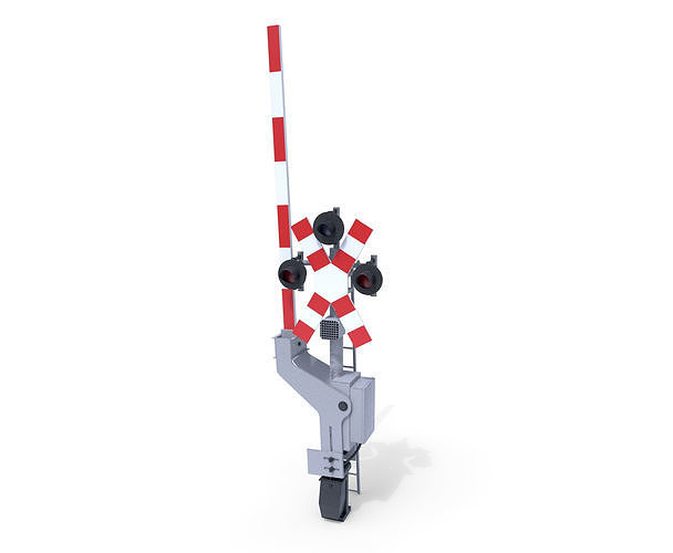 Rail Crossing Traffic Light 2 3D model