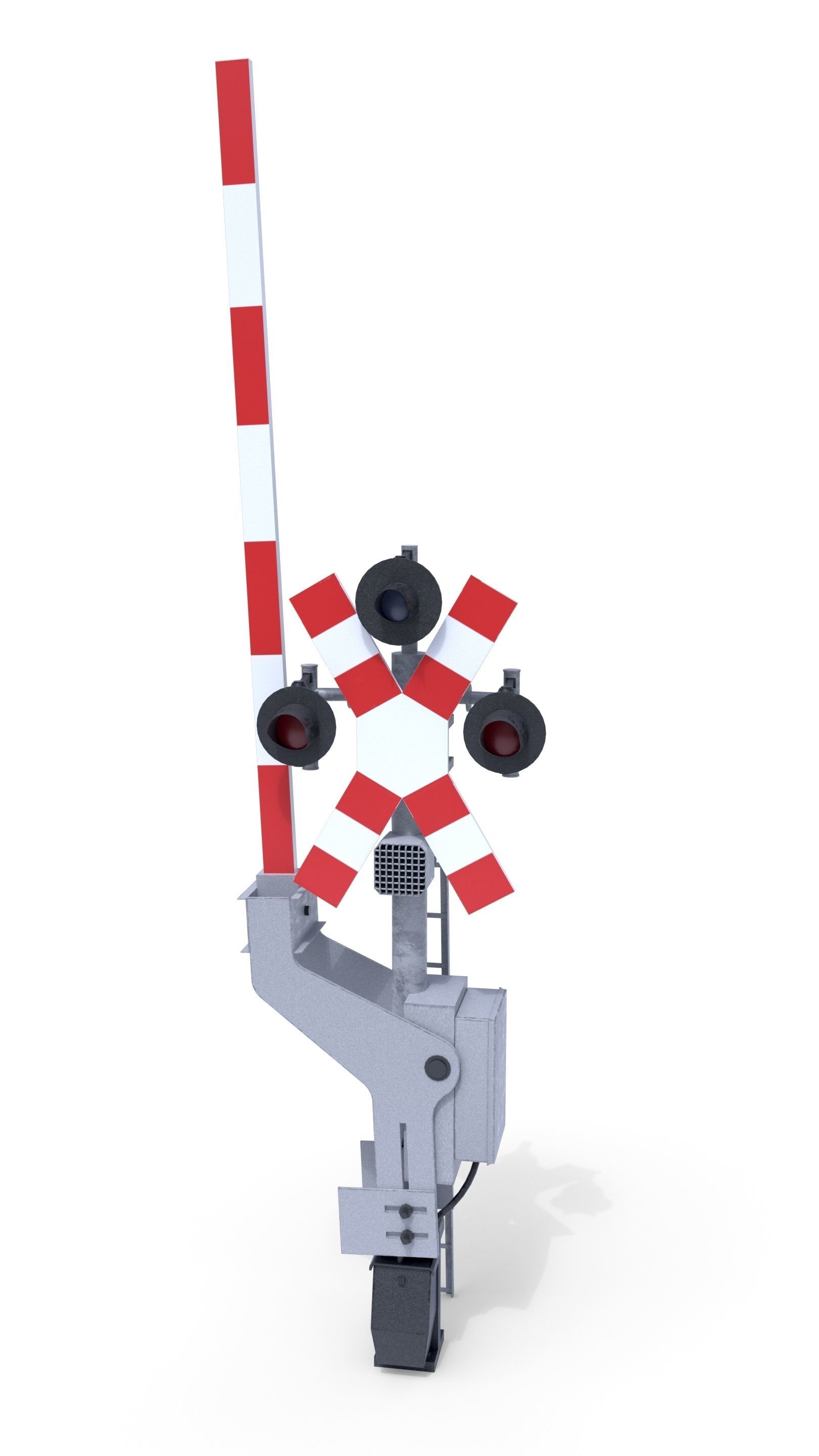 Rail Crossing Traffic Light 2 3D model_3
