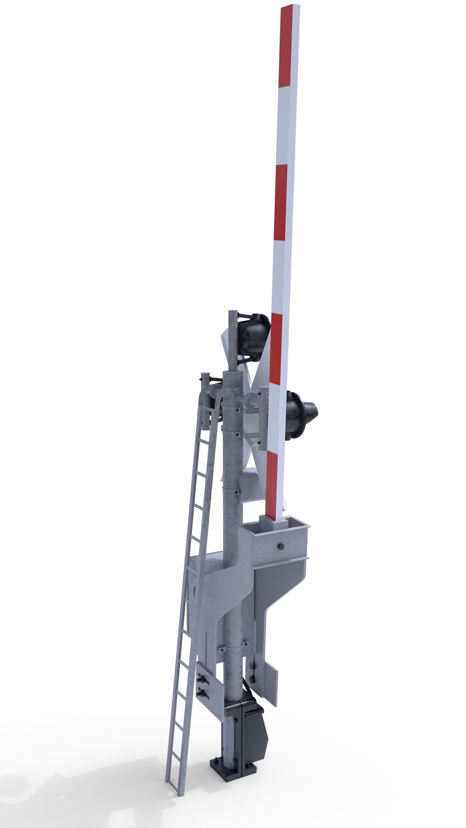 Rail Crossing Traffic Light 2 3D model_2