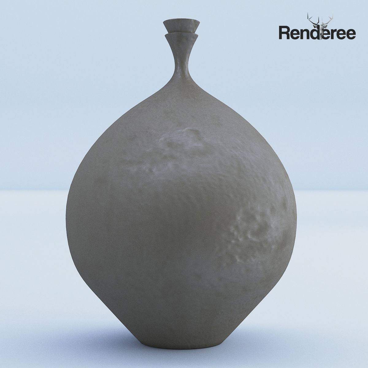 Cement Vases Decor Set 3D model_3