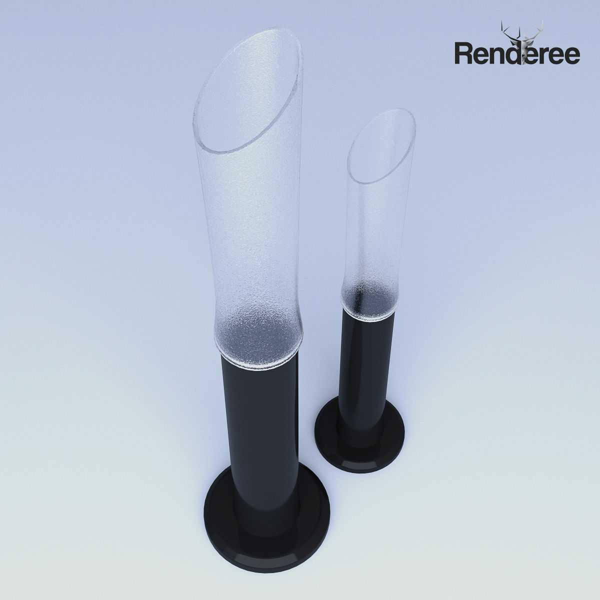 Long Vases Glass 3D model_2