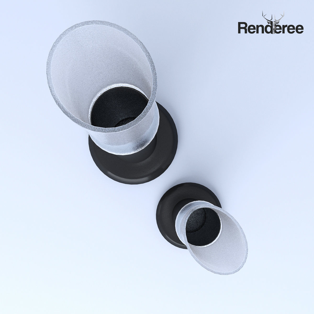 Long Vases Glass 3D model_1