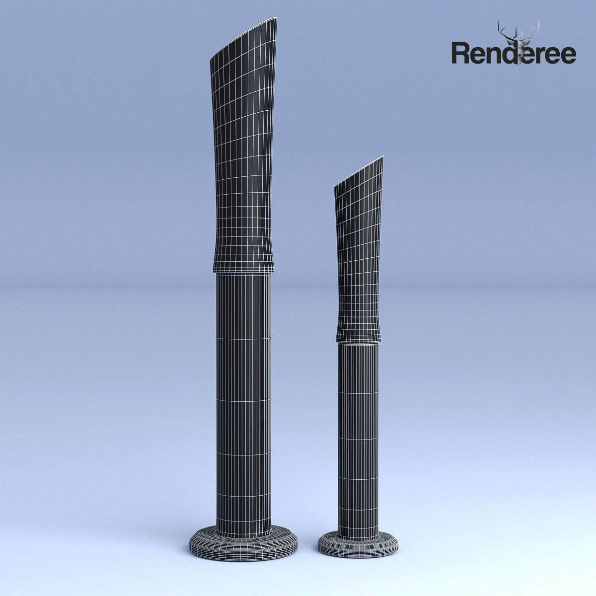 Long Vases Glass 3D model_5
