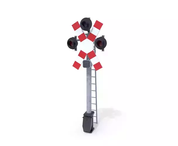 Rail Crossing Traffic Light 3 3D model Rail Crossing Traffic Light 3 3D model