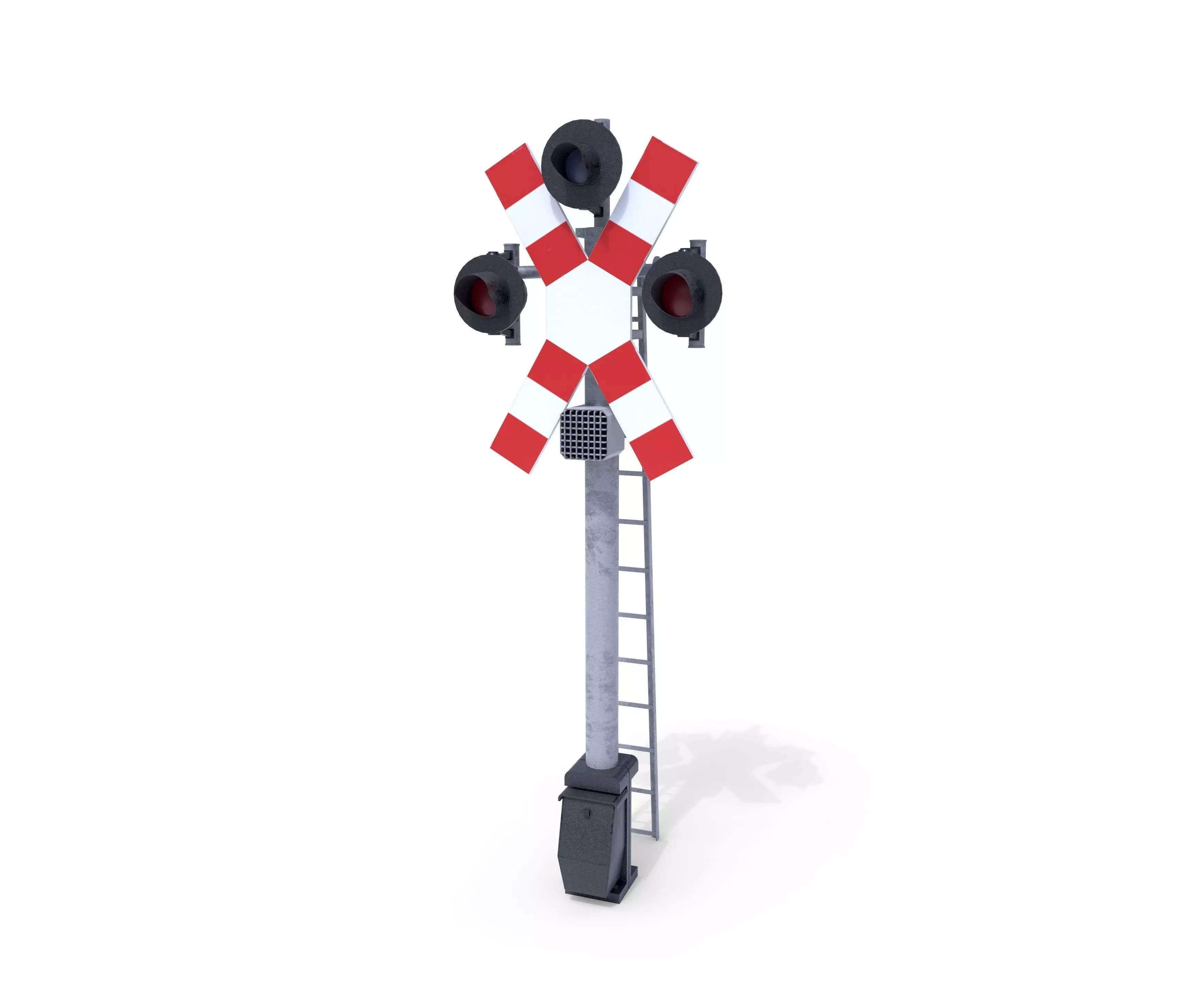 Rail Crossing Traffic Light 3 3D model_0