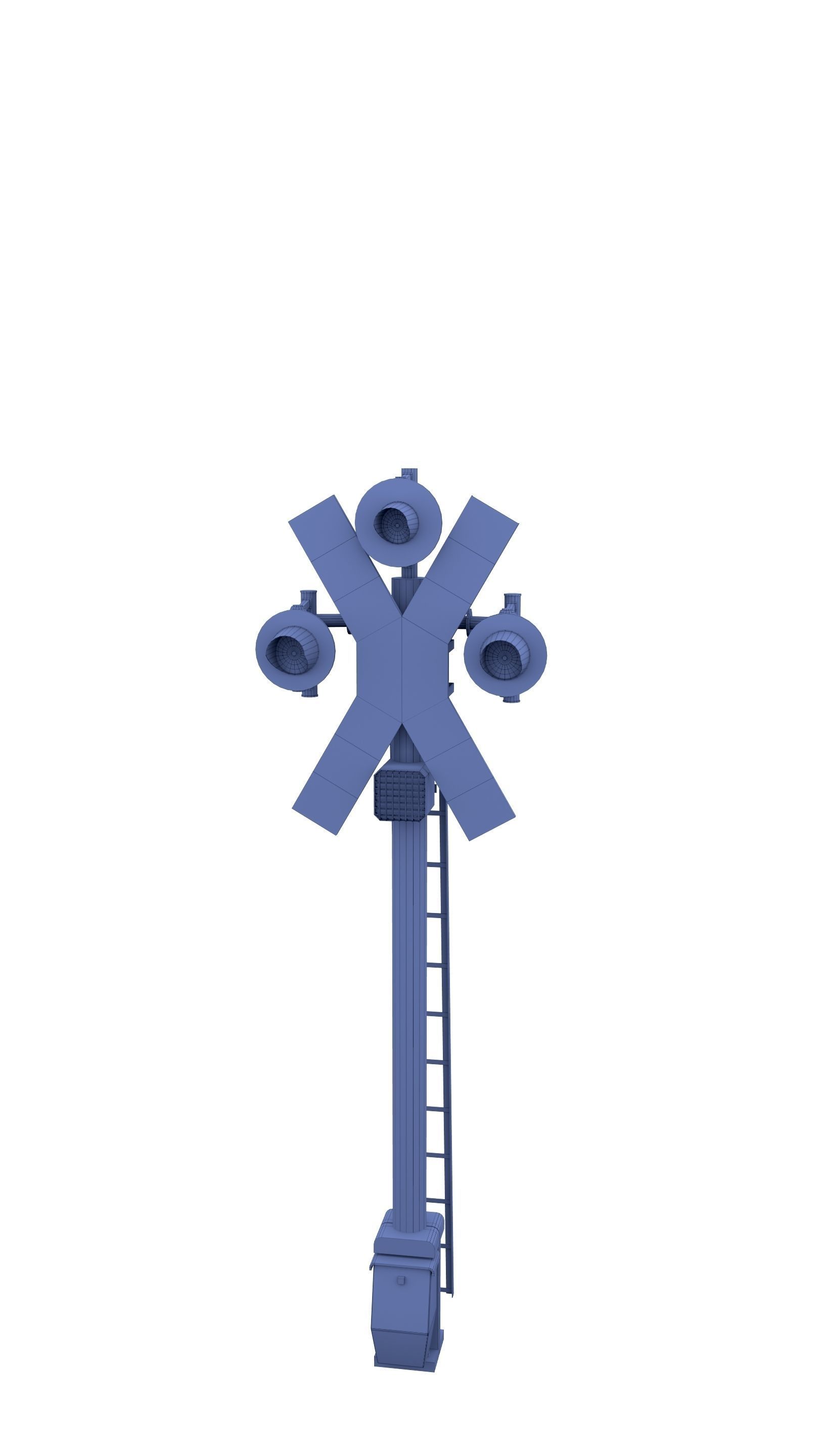 Rail Crossing Traffic Light 3 3D model_6