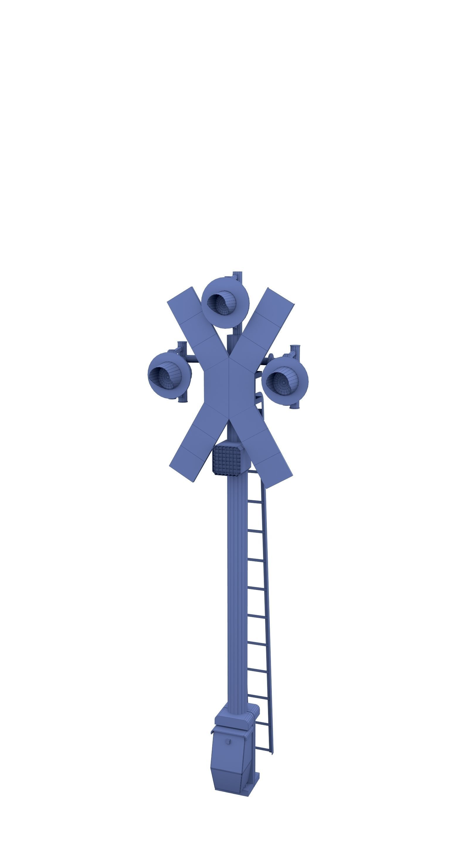 Rail Crossing Traffic Light 3 3D model_4