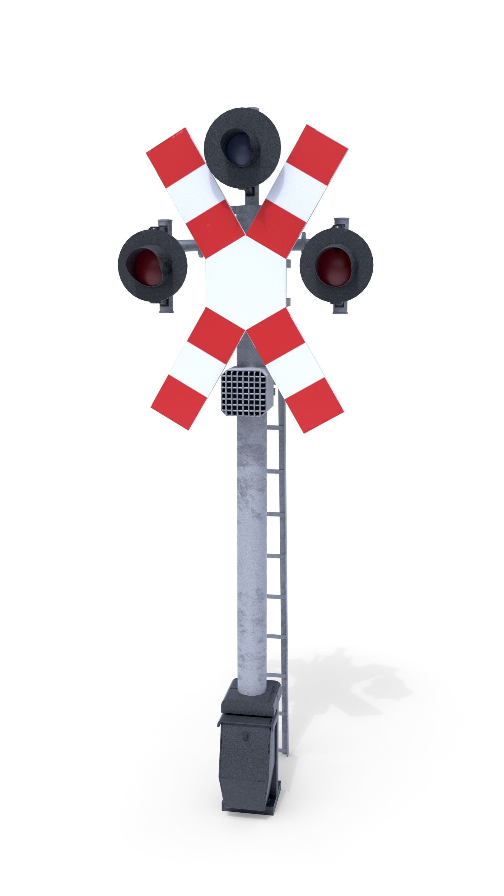 Rail Crossing Traffic Light 3 3D model_3