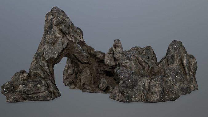 rock gate Low-poly 3D model