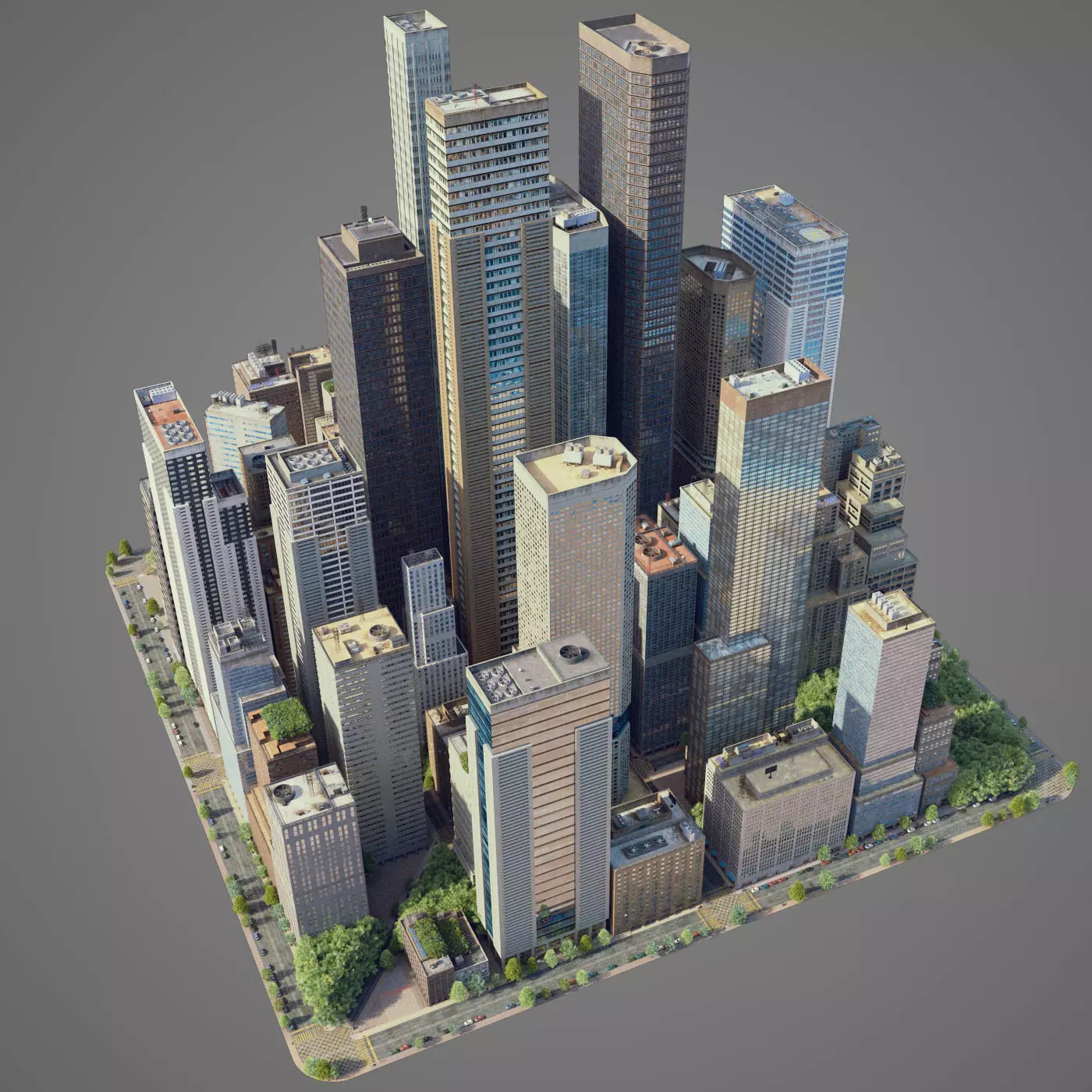 Realistic City S7 Low-poly 3D model_0