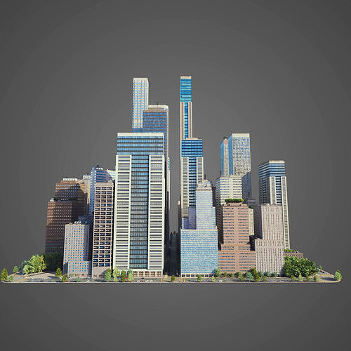 Realistic City S7 Low-poly 3D model 6