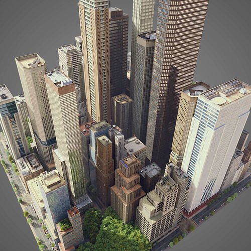 Realistic City S7 Low-poly 3D model 7