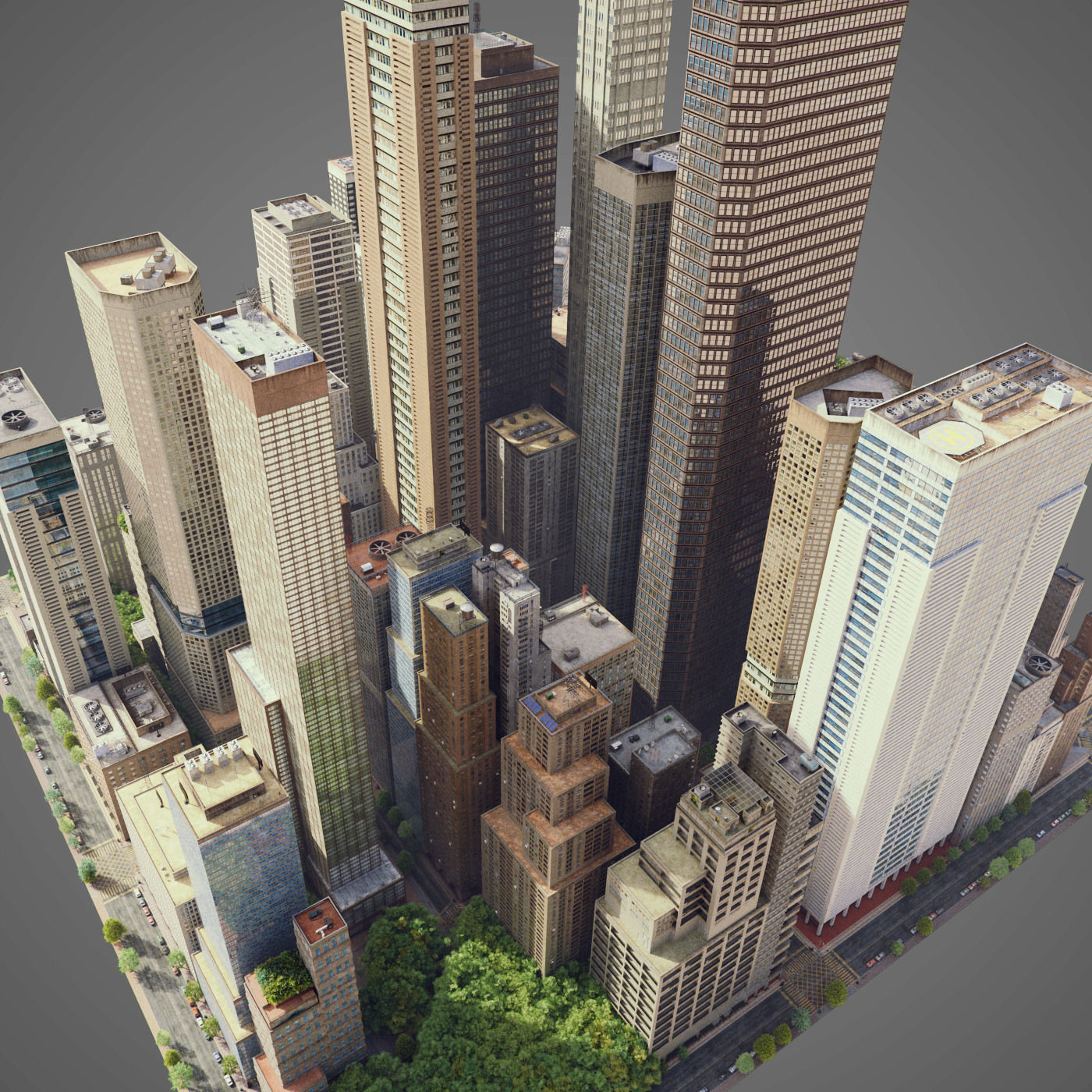 Realistic City S7 Low-poly 3D model_7