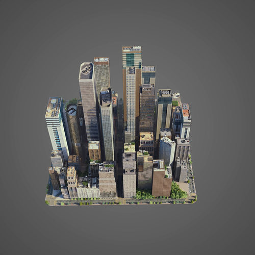 Realistic City S7 Low-poly 3D model 3