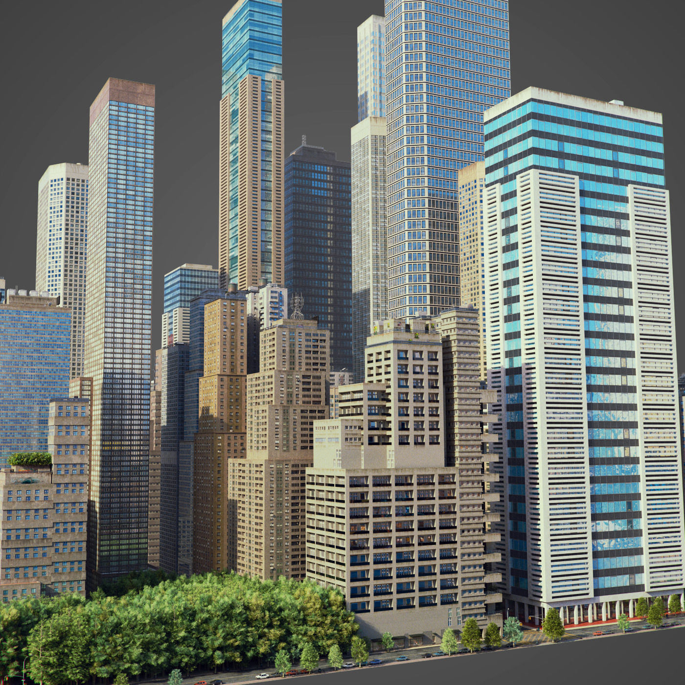 Realistic City S7 Low-poly 3D model_16