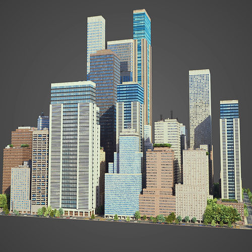 Realistic City S7 Low-poly 3D model 4