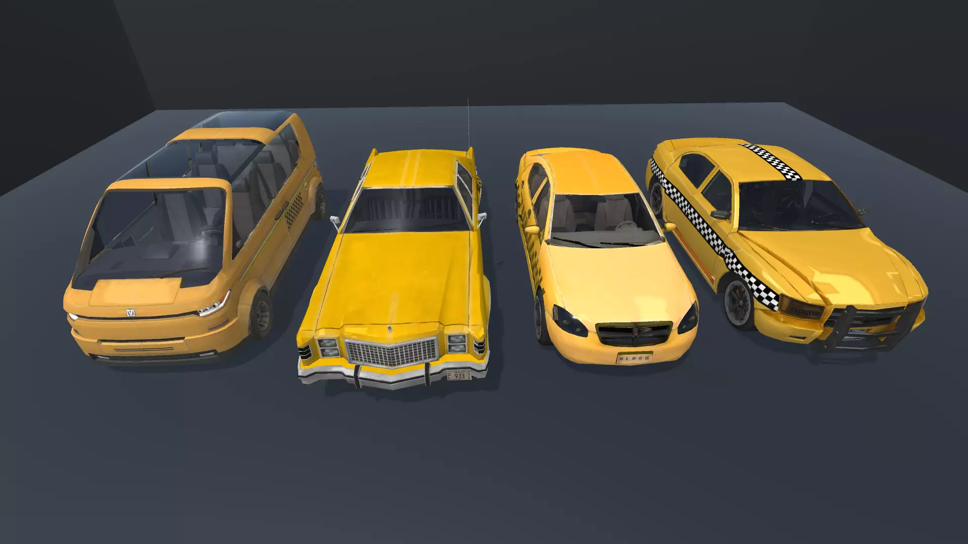 Texi Car Pack Low-poly 3D model_0