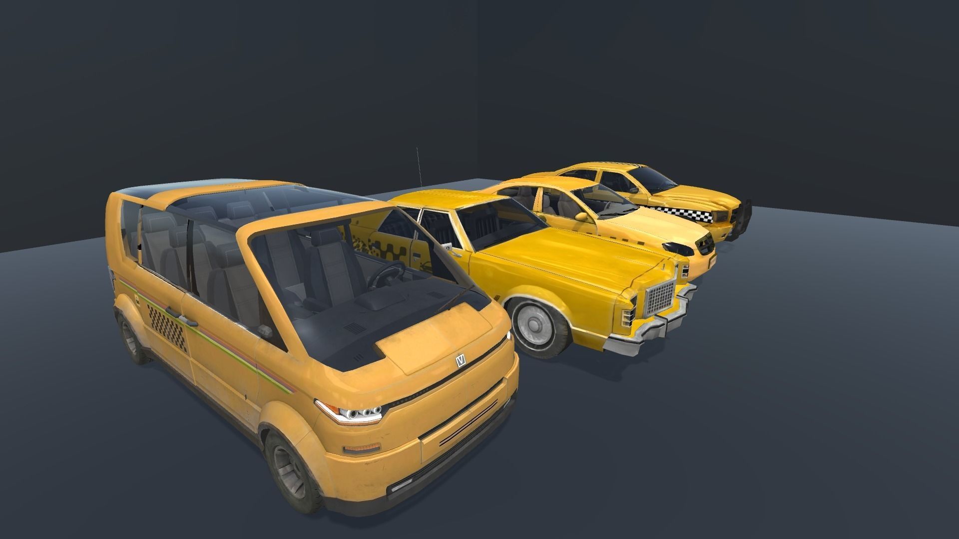 Texi Car Pack Low-poly 3D model_2