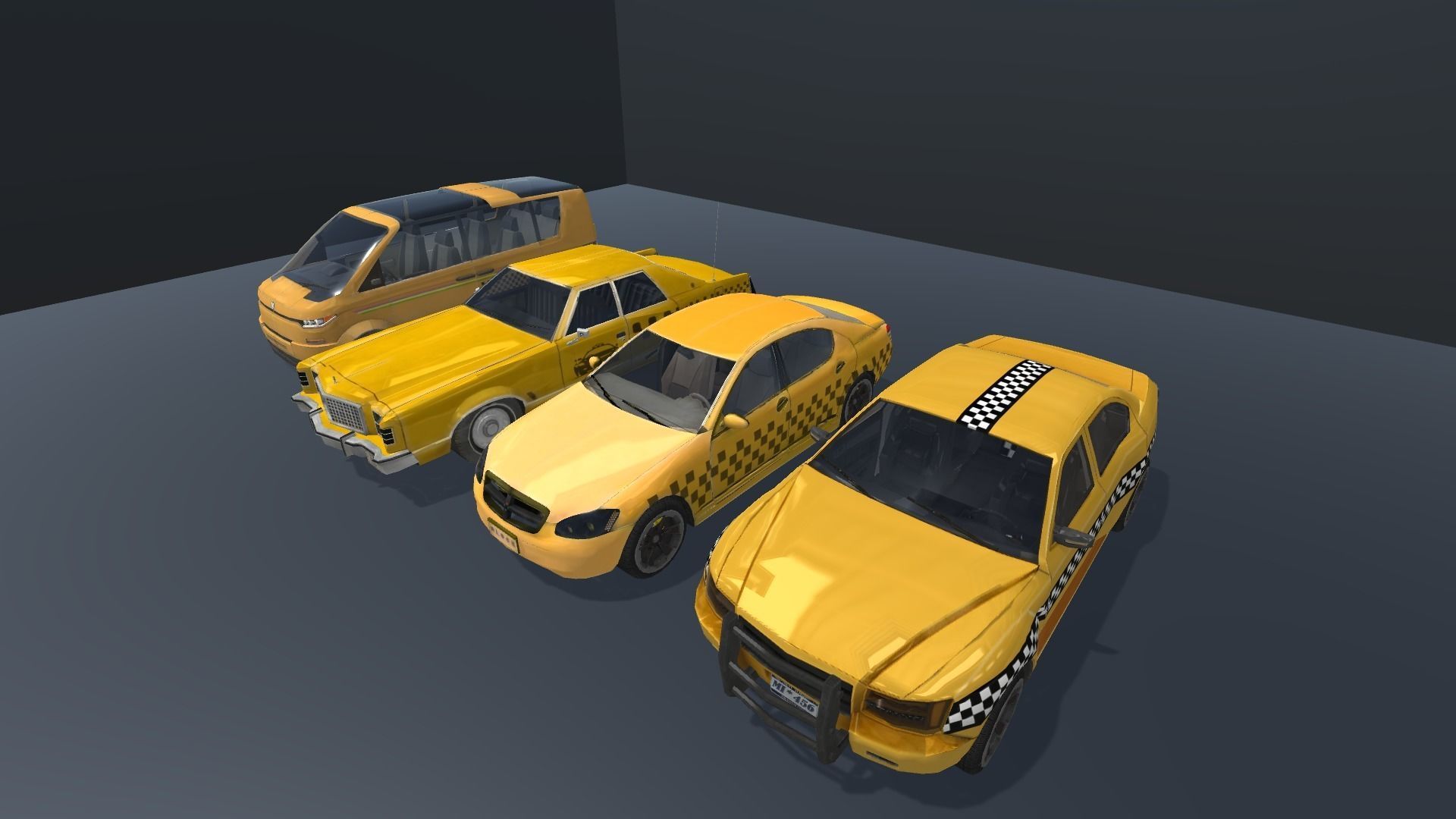 Texi Car Pack Low-poly 3D model_1